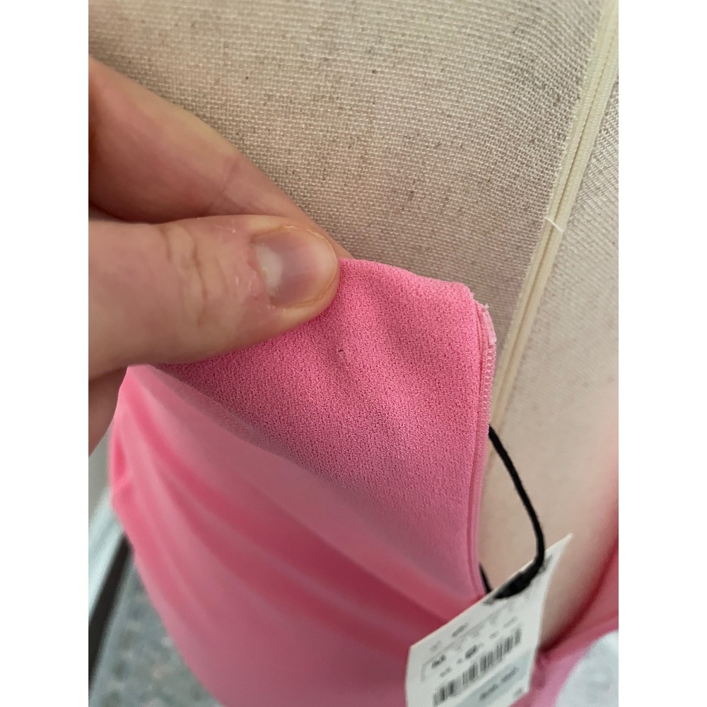 NWT Zara Draped Maxi Gown Dress Pink Ruched Bow Medium Event Wedding Coquette - Picture 10 of 10